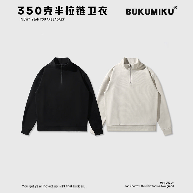 Unisex Half-Zip Sweatshirt – High Neck American Style