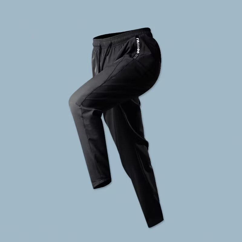 Men’s Summer Athletic Track Pants – Ice Silk Quick-Dry Fitness & Running