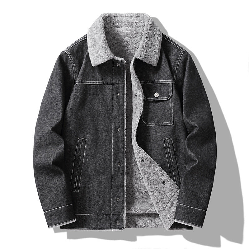 Men’s Denim Jacket | Autumn Winter Hong Kong Style Cotton-Padded Coat