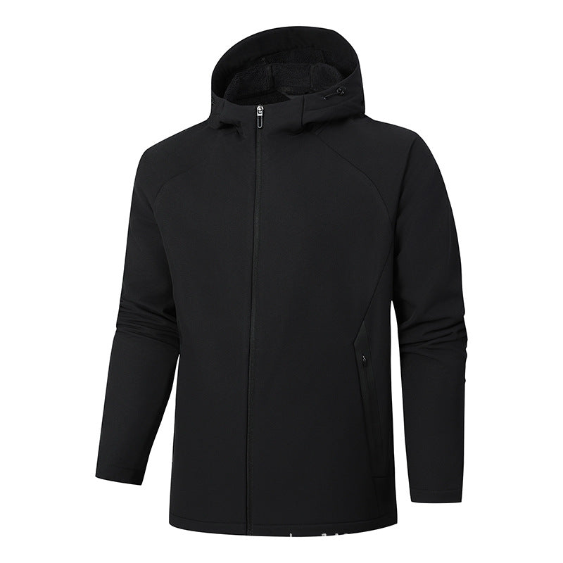 Men’s Hooded Softshell Jacket – Autumn/Winter Warm Outdoor Windproof Coat