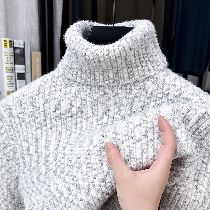 2025 Men’s Warm High Collar Velvet Knitwear