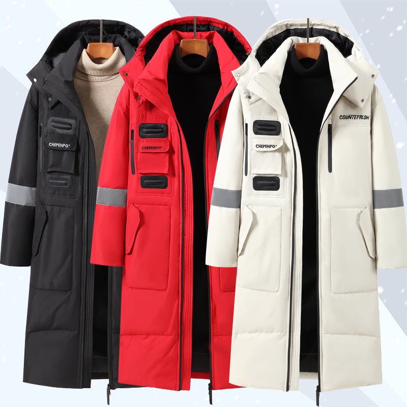 Men’s Long Trench Coat – Retro American Streetwear Style
