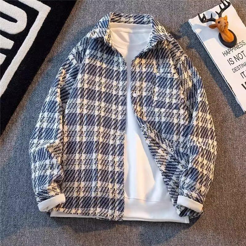 High Street Tweed Overshirt Men’s Loose Casual Jacket