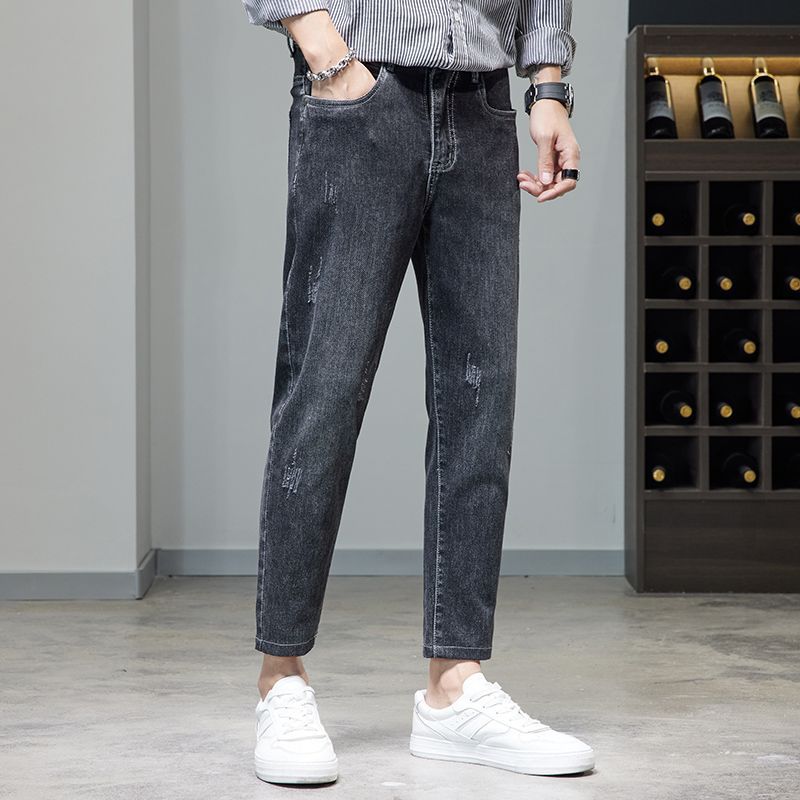 Cropped Slim Casual Jeans Men 2025