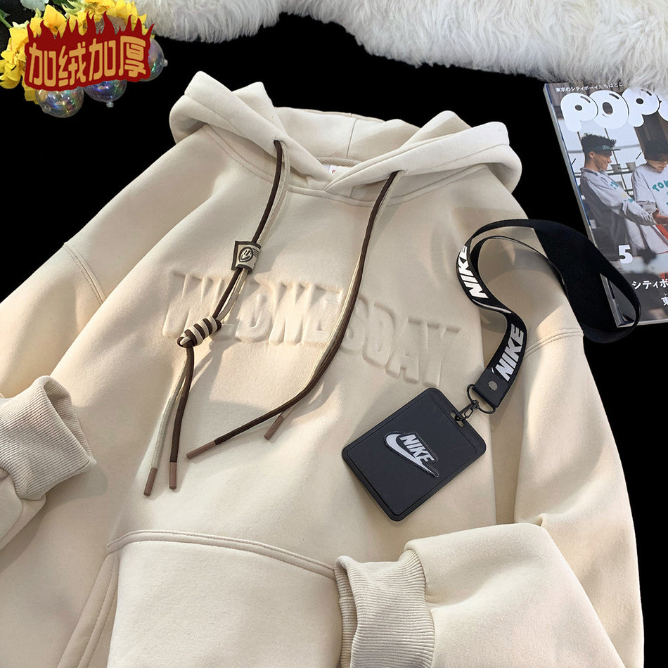 500g Heavyweight Fleece-Lined Hooded Sweater Men High Street