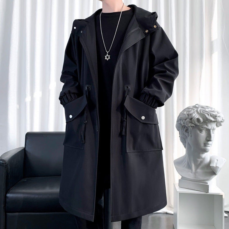 Men’s Korean Style Mid-Length Winter Windbreaker