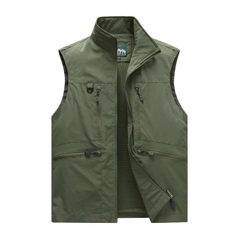 Men’s Multi-Pocket Tooling Vest – Outdoor Photography & Fishing Waistcoat