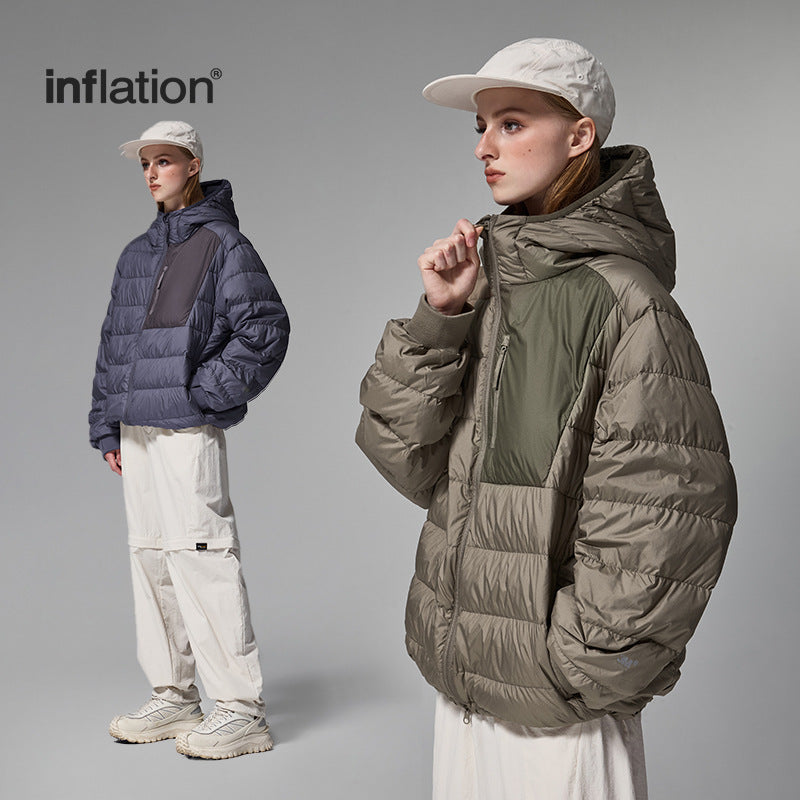 Men’s Lightweight Hooded Down Jacket – Water-Repellent 90%