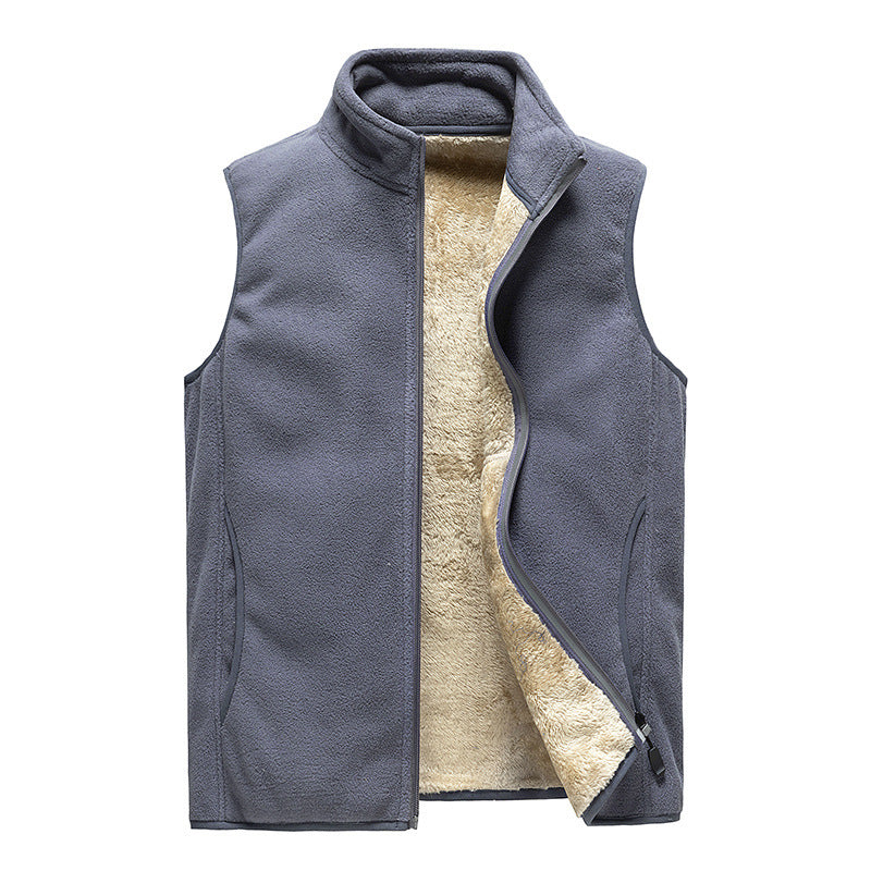 Men’s Fleece-Lined Vest Casual Warm Waistcoat Plus Size
