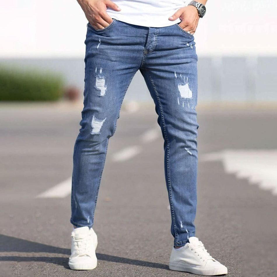 Ripped Skinny Jeans Trendy Slim Men Nepal