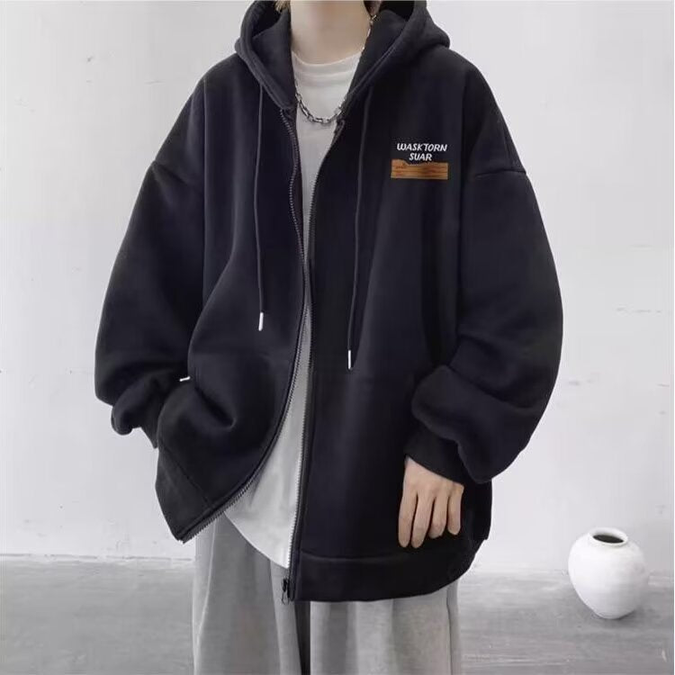 Boys’ Casual Printed Zipper Hooded Sweatshirt