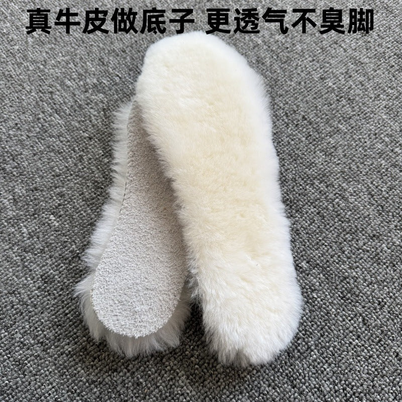 Cowhide Wool Winter Insoles Cold-Proof Thickened