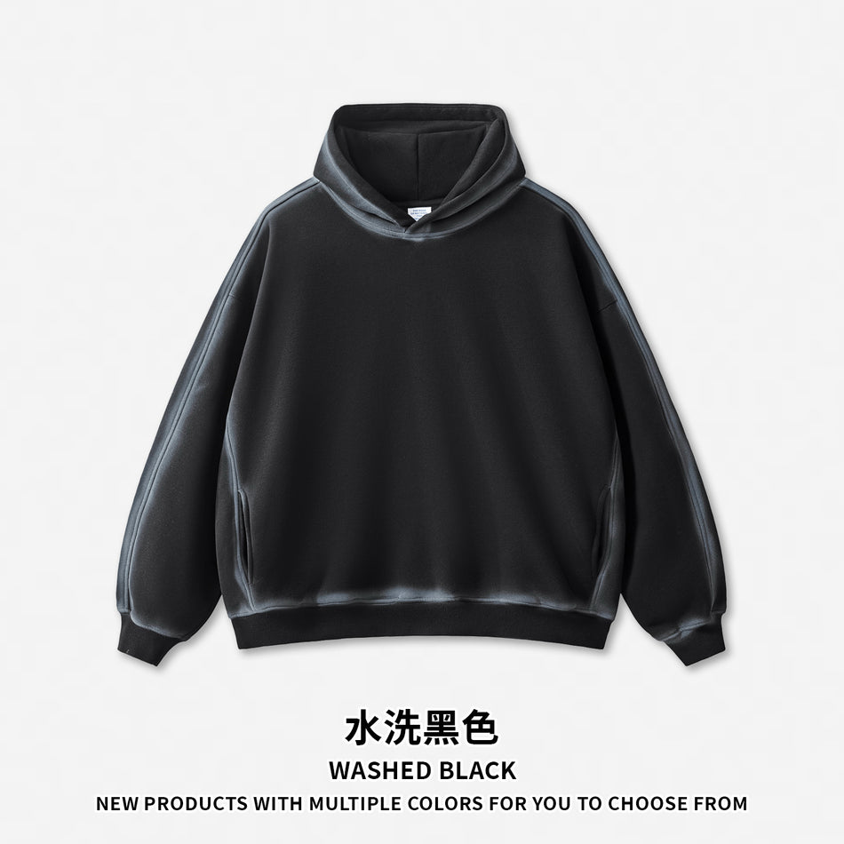 Men’s Heavy Washed Spray Effect Hoodie 350g Fleece
