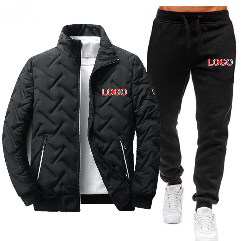Men’s Cotton-Padded Jacket Suit – Warm Slim Fit