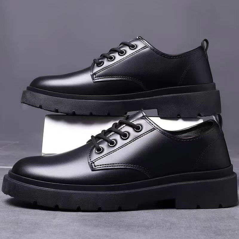Men’s Leather Shoes Business Casual Lace-Up Black