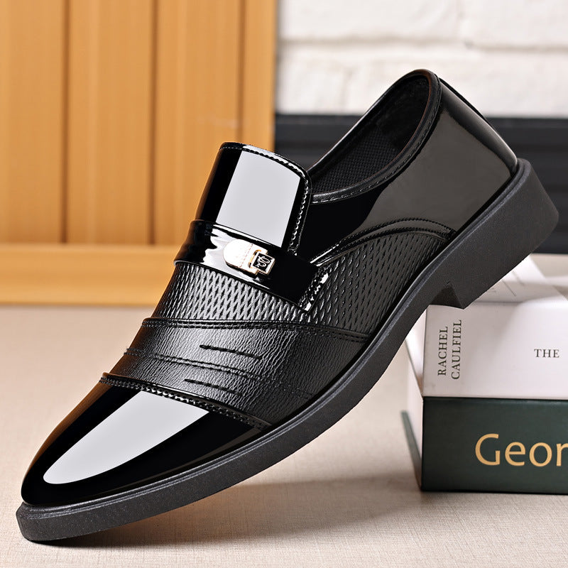 Men’s Glossy Leather Shoes Business Casual Large