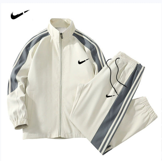 2024 Men’s Tracksuit Set – Casual Solid Color Jacket & Pants Korean Fashion