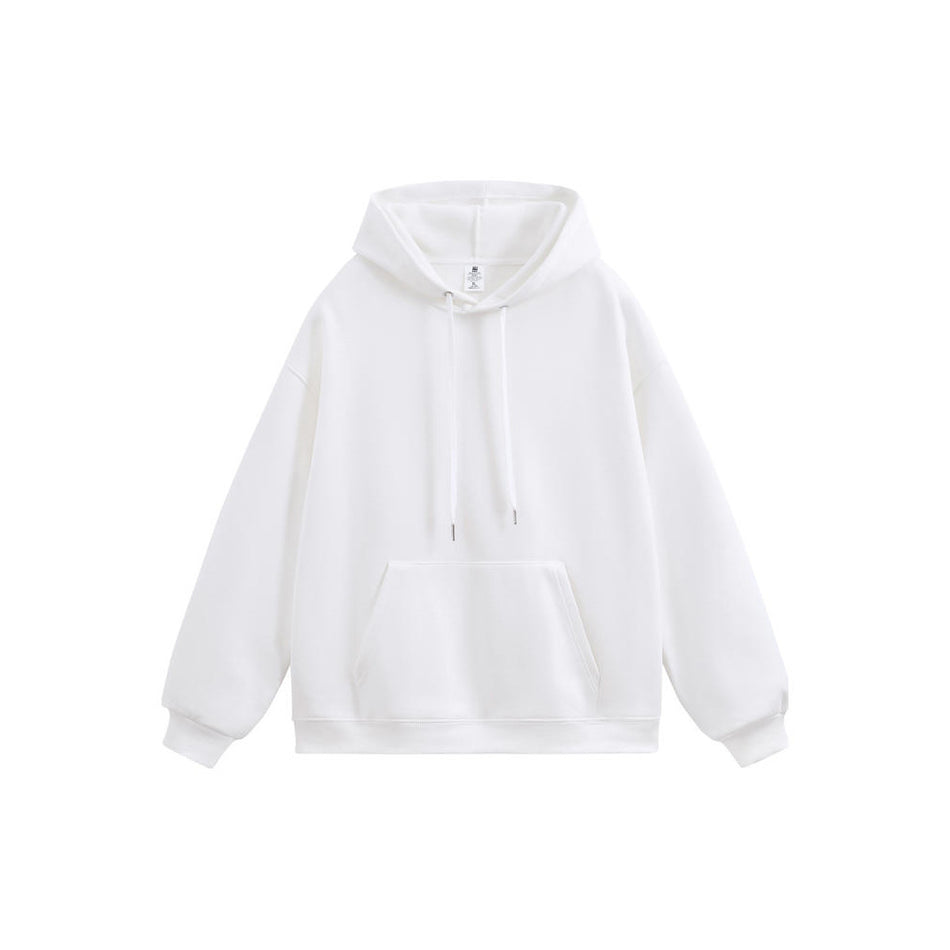 450g Heavyweight White Fleece-Lined Silver Fox Velvet Hoodie