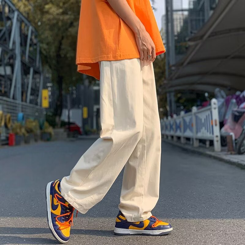 Loose Cotton Casual Pants Men Summer Trendy