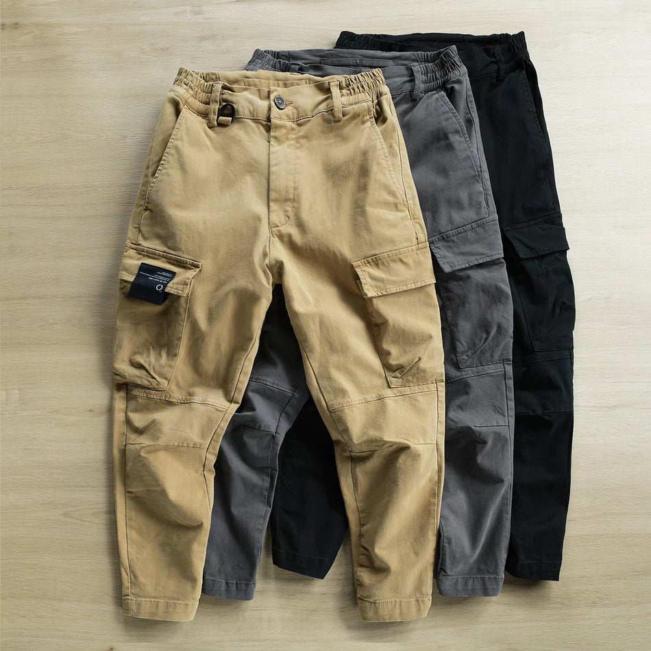 Men’s Multi-Pocket Overalls – Loose Spring & Autumn Casual Pants