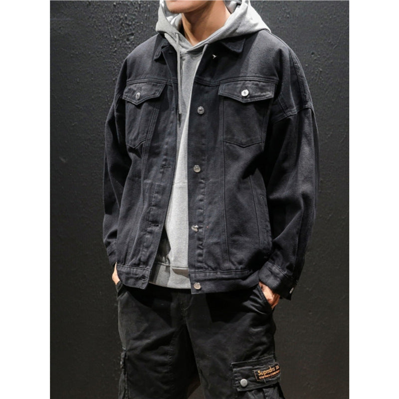 Men's High Street Denim Jacket Retro Workwear Casual