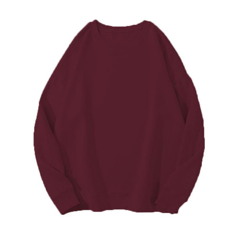 Men’s Solid Color Sweatshirt – Loose Hong Kong Style Pullover