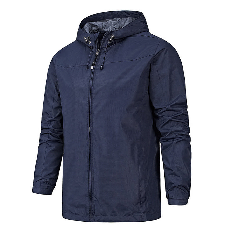 Men’s Hooded Windbreaker – Spring & Autumn Waterproof Outdoor Jacket