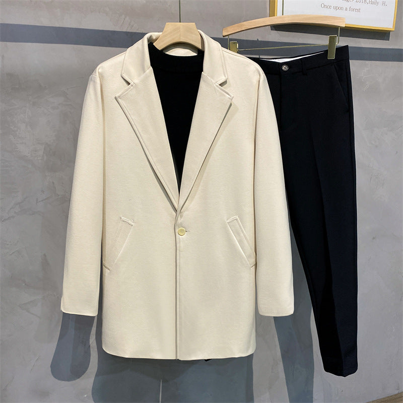 Korean Wool Coat Jacket – Autumn/Winter Casual Suit