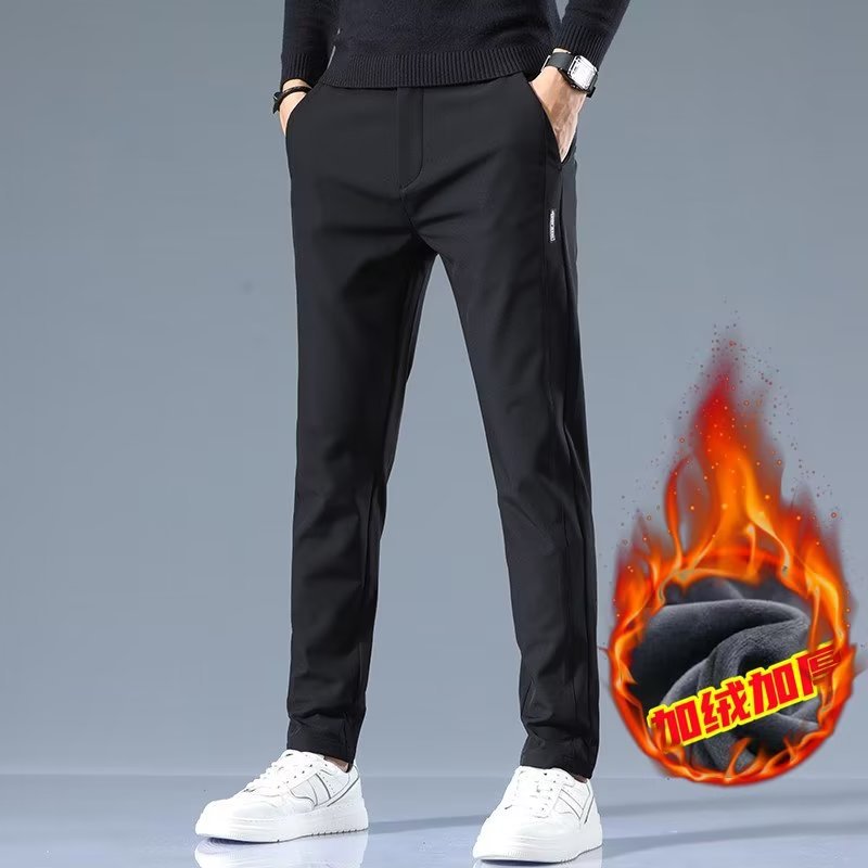 Slim Korean Style Fleece Casual Pants Men