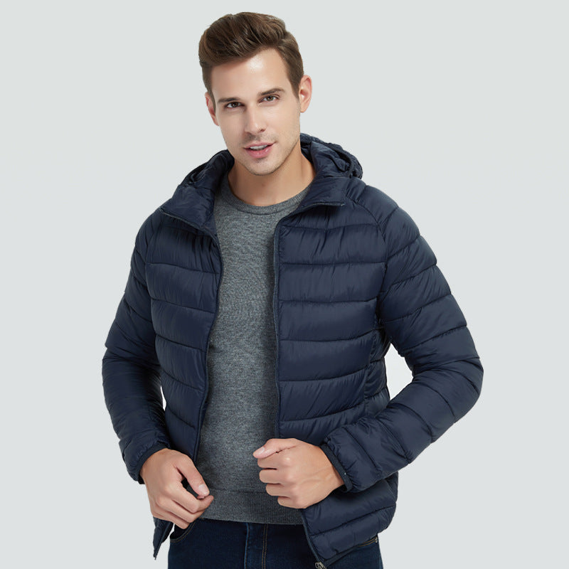 Men’s Hooded Cotton Puffer Jacket – Lightweight 2025
