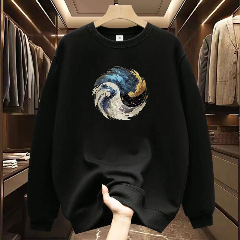 Retro Plus Velvet Sweatshirt – Unisex Autumn Round Neck