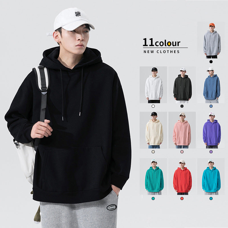 Solid Color Double Layer Hooded Sweatshirt
