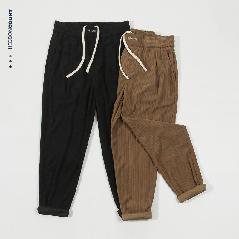 Imitation Corduroy Twill Casual Pants Men
