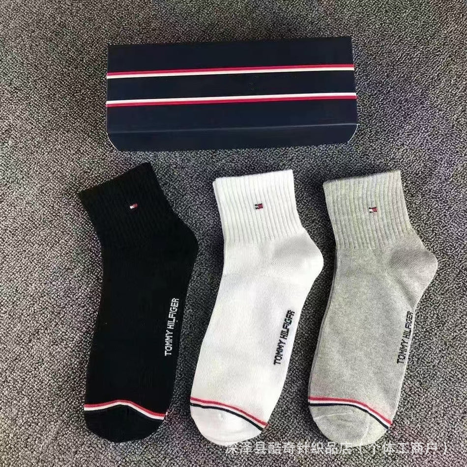 Tommy Style Mens Cotton Socks – 5 Pair Gift Box