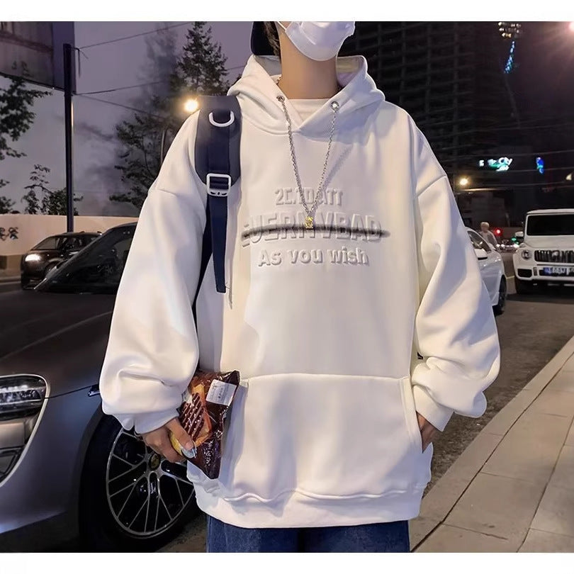 Unisex Plus Velvet Hoodie | Spring Autumn Loose Printed Sweatshirt