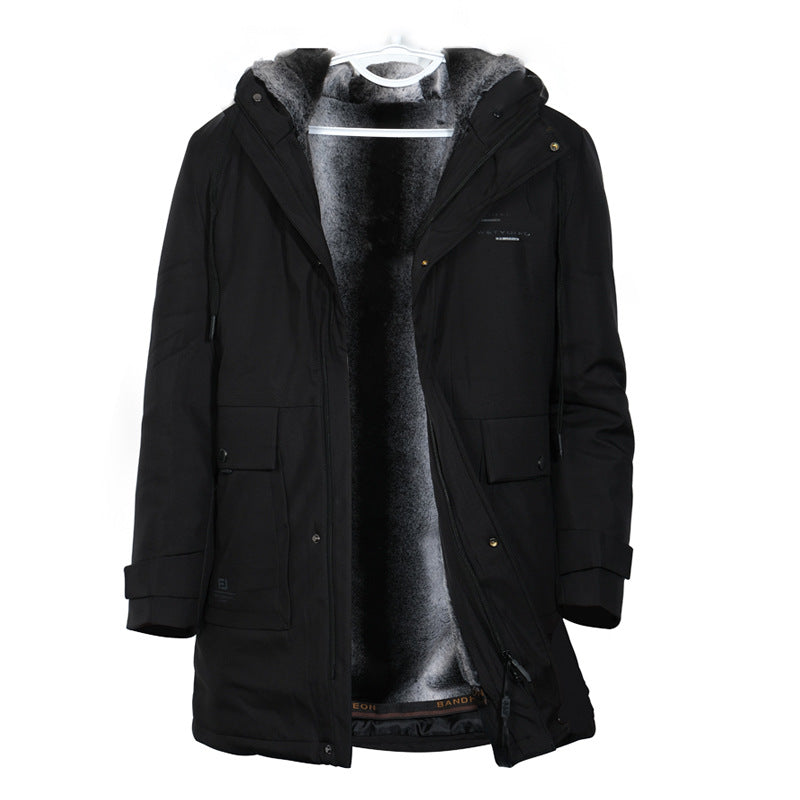 Men’s Plus-Size Velvet Cotton-Padded Jacket – Winter Warm Coat