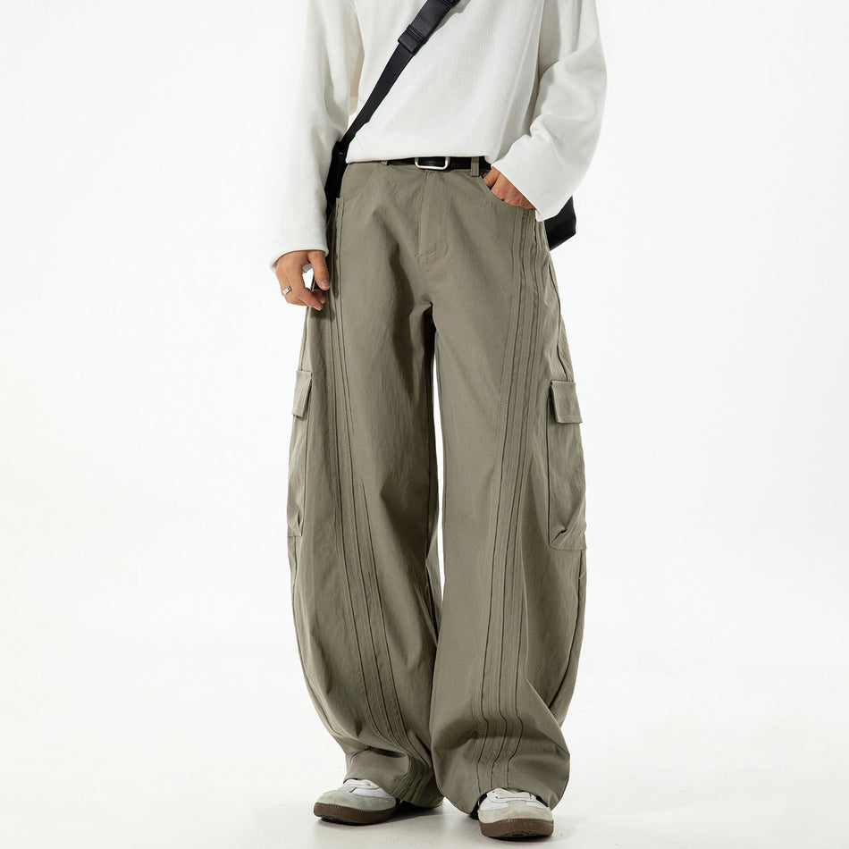 Striped Cargo Pants Men’s Autumn Scimitar Patch Overalls