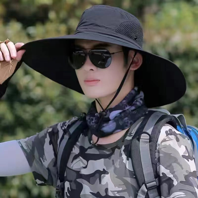 Men’s 15CM Wide Brim Outdoor UV Protection Fishing Hat