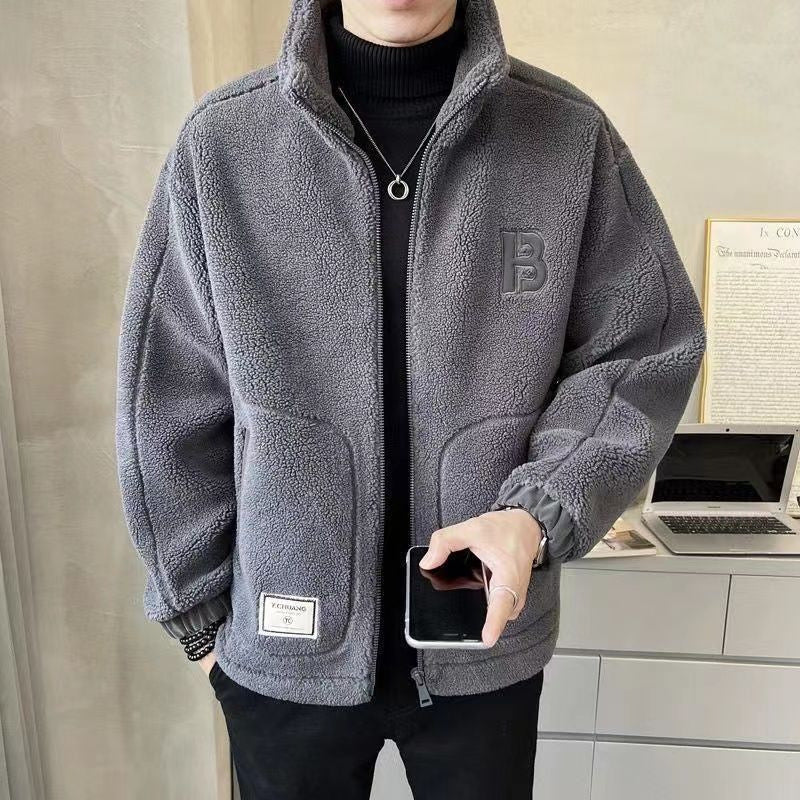 Men’s Lamb Fleece Cotton-Padded Coat – Thickened Autumn Jacket
