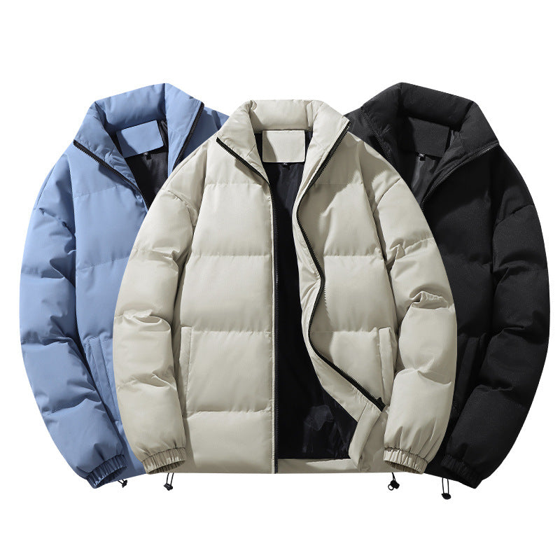 Men’s Sports Trend Puffer Jacket – Stand Collar Winter Coat