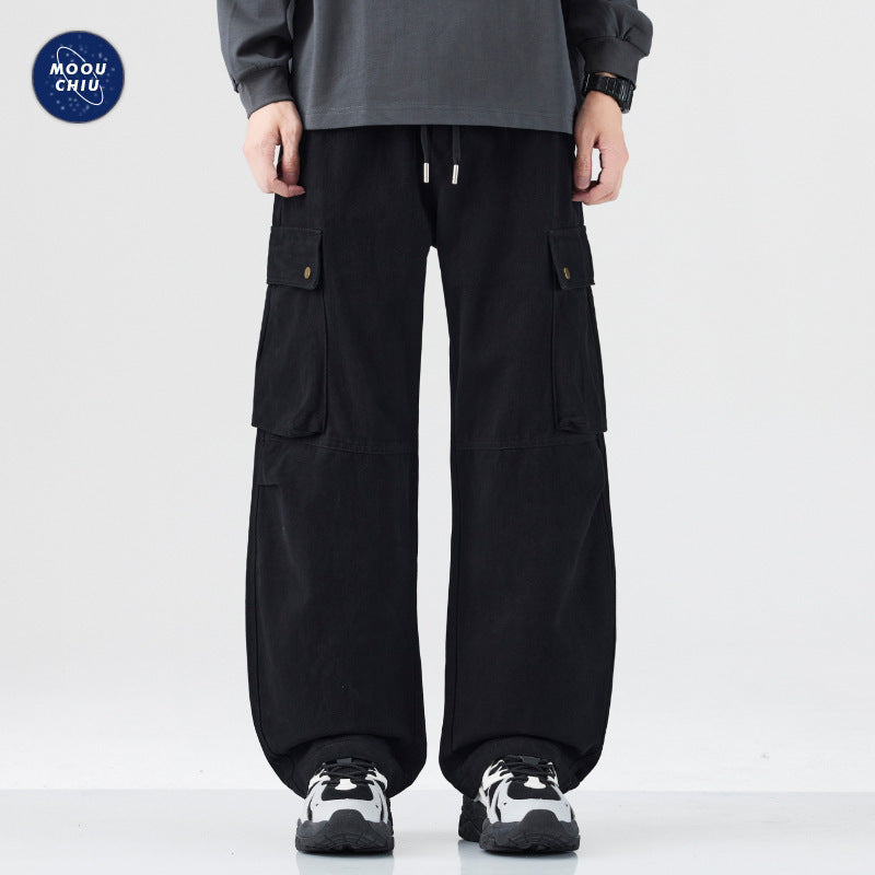 Retro Cargo Pants Men’s Heavy Overalls Wide Leg Casual