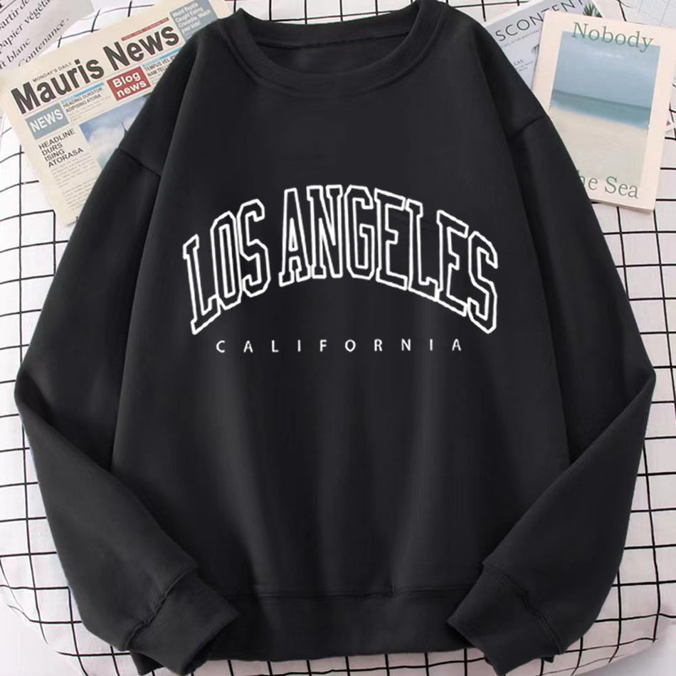 Men’s Letter Print Sweatshirt – Casual American Loose Pullover
