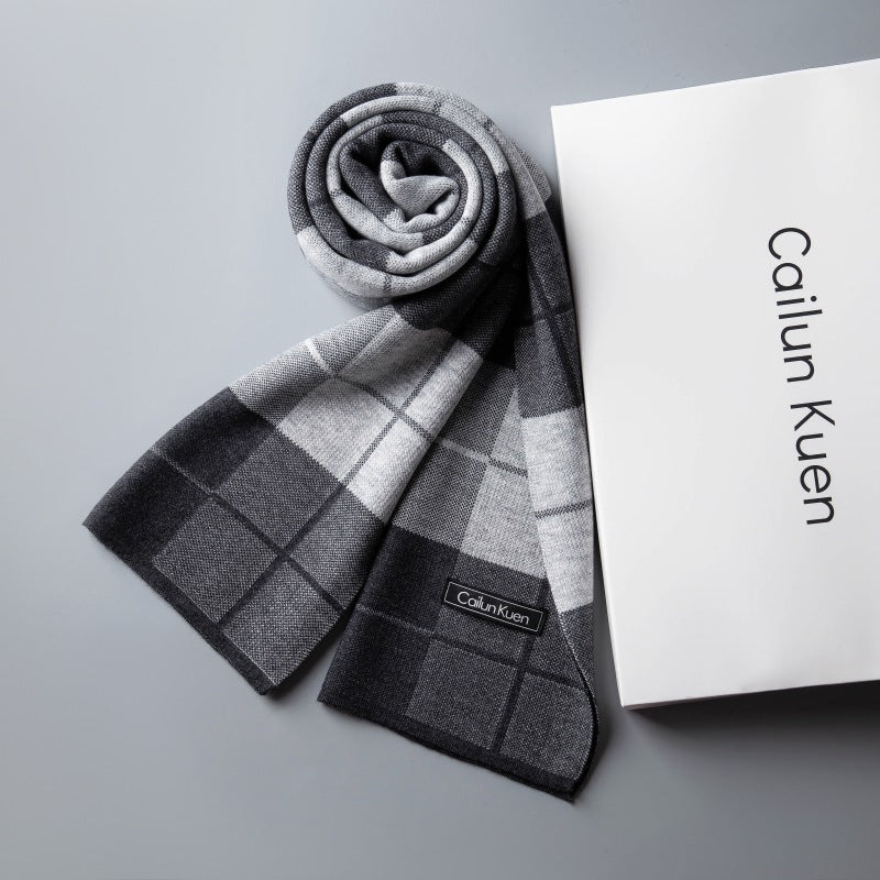 2024 Men’s Wool Long Thick Warm Autumn Winter Scarf