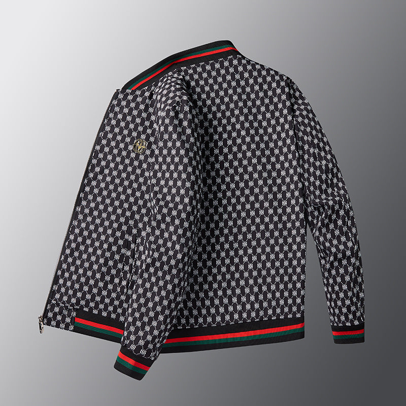 Embroidered Letter Print Mens Jacket 2025