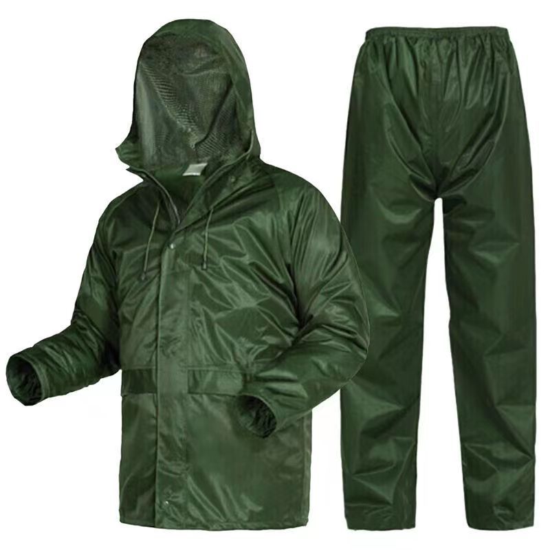 Olive Green Split Raincoat & Pants – Breathable Motorcycle & Outdoor Suit
