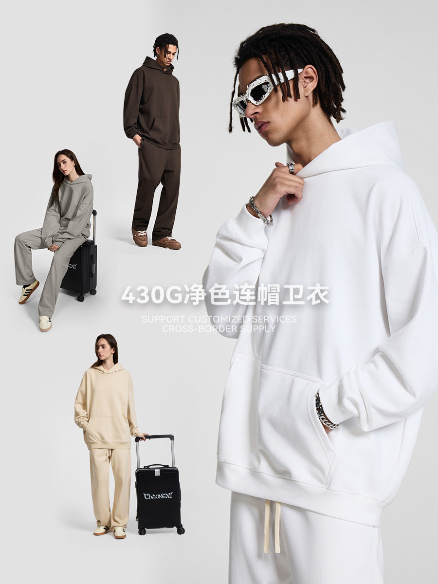 430g Heavyweight Terry Sweatshirt Men Trendy Luxury Hoodie