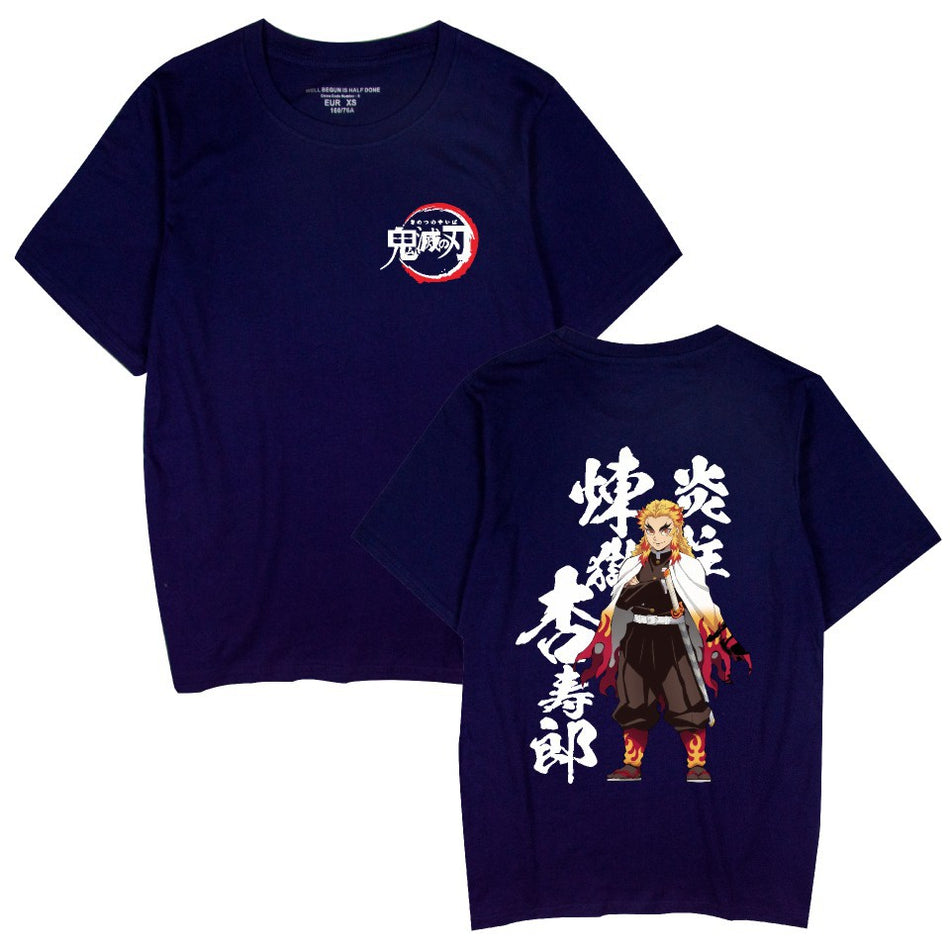 Anime Ghost Extermination Printed Loose Short-Sleeve T-Shirt