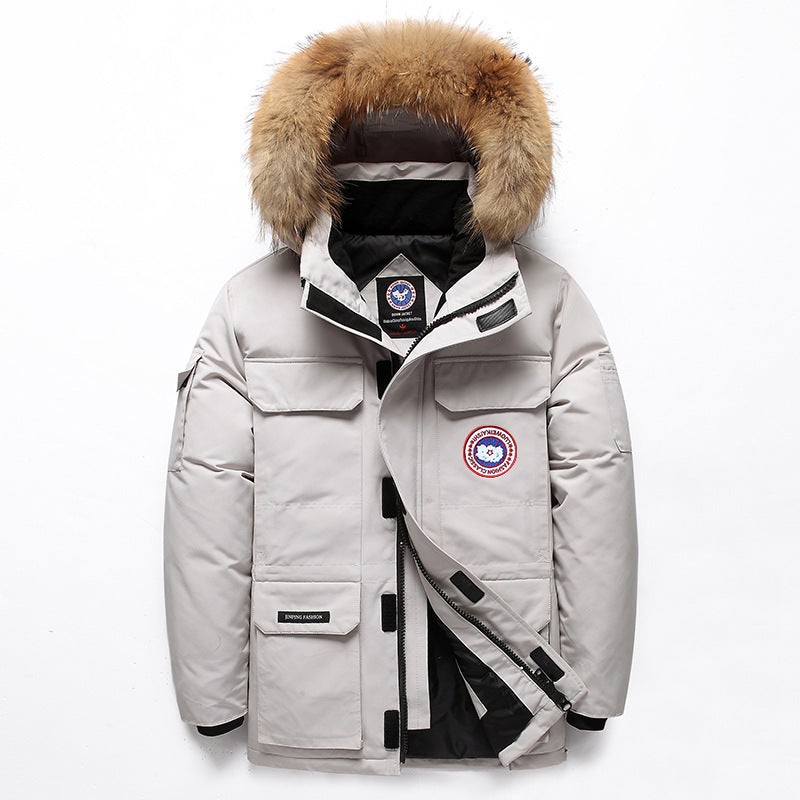 Men’s Canadian Down Jacket – Fur Collar Camouflage Style