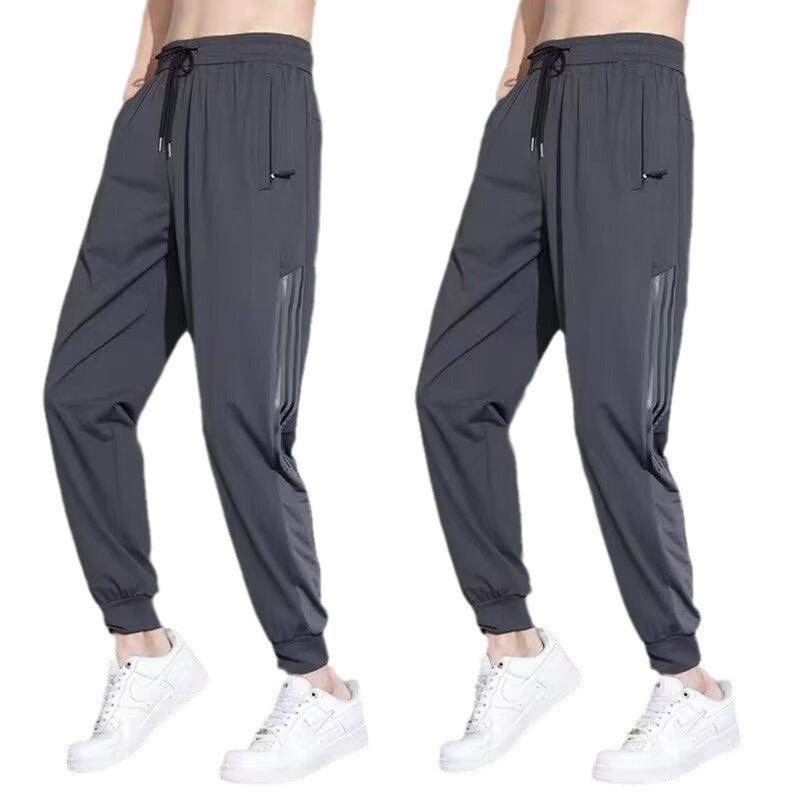 Men’s Ice Silk Track Pants – 2024 Summer Quick-Dry Sports & Casual Pants