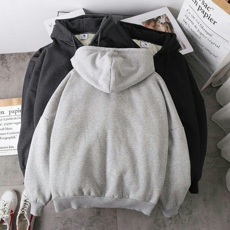 Men & Women Fleece-Lined Hooded Jacket for Autumn & Winter